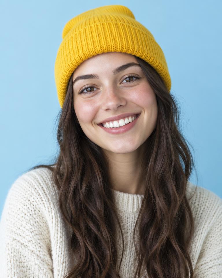 Before: Hair & beanie portrait